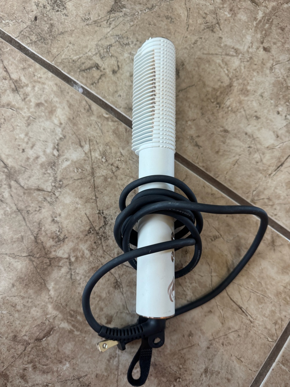 White Ceramic Round Brush Hair Styler- hot comb